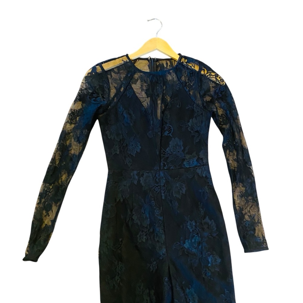 Lovers + Friends Black Lace Sheer Whimsigoth Nora Jumpsuit - Picture 5 of 9